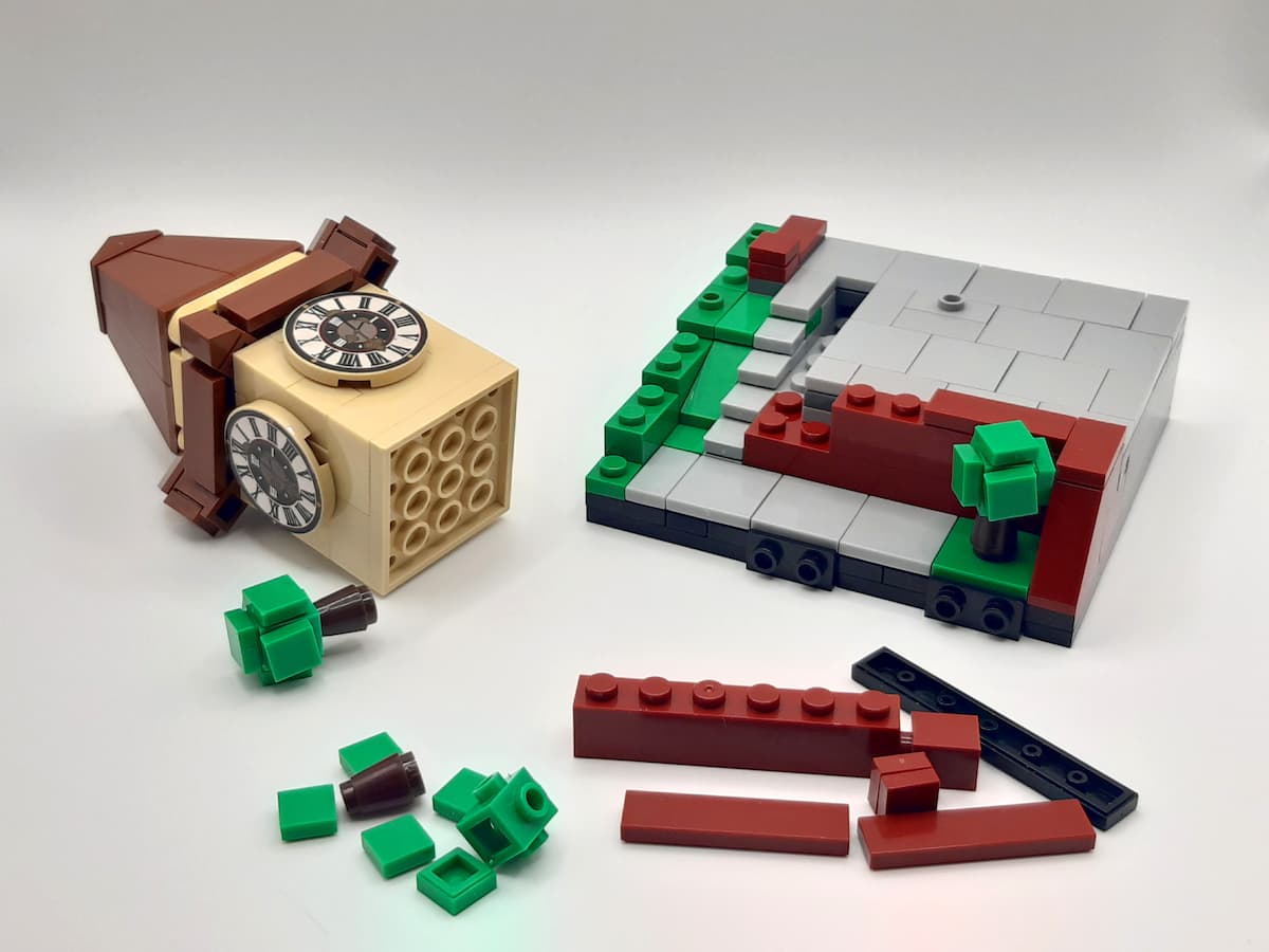 MEMORENGA Graz Uhrturm - Set fast aufgebaut