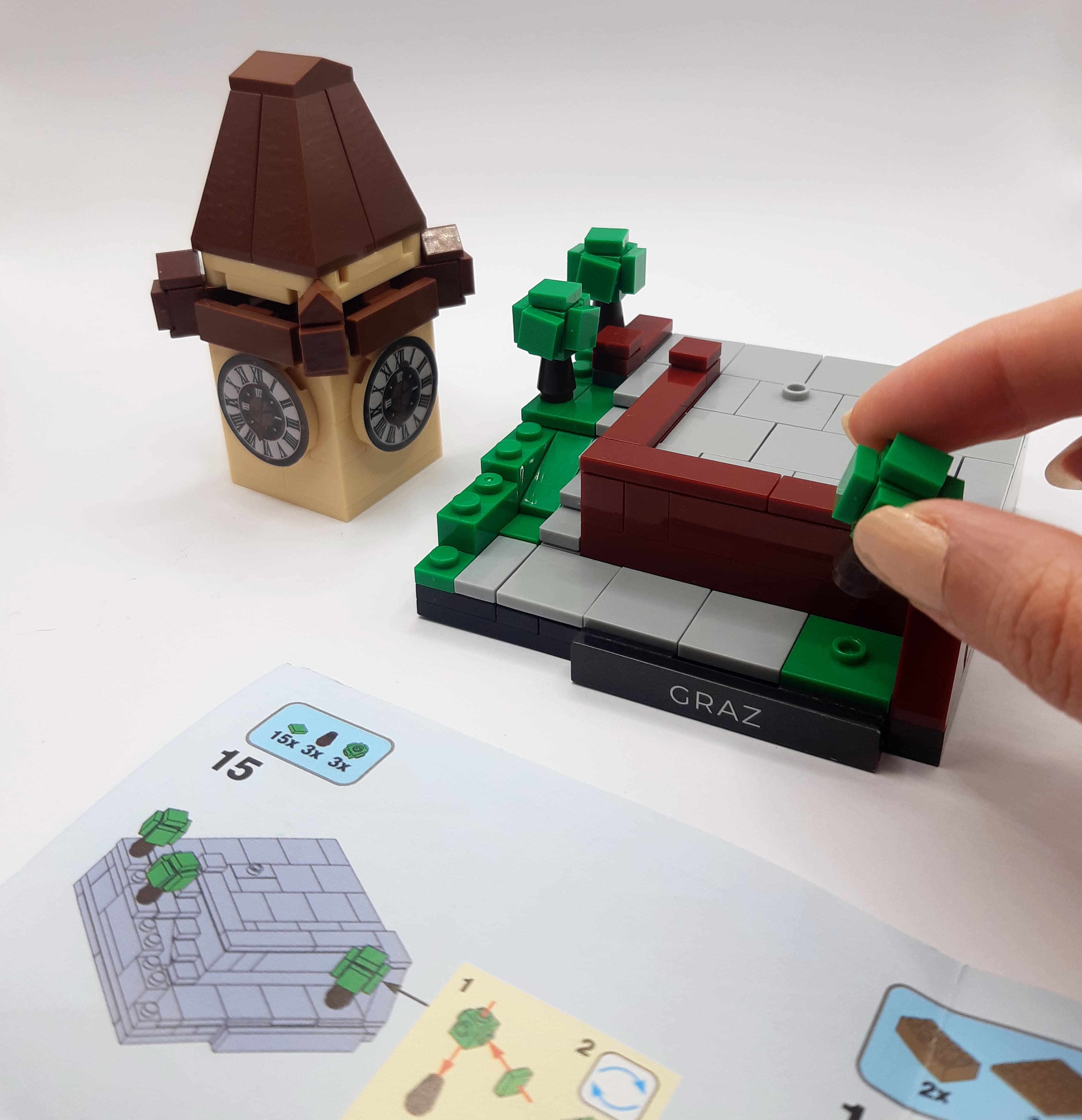 MEMORENGA Graz Uhrturm - Aufbau vom Modell