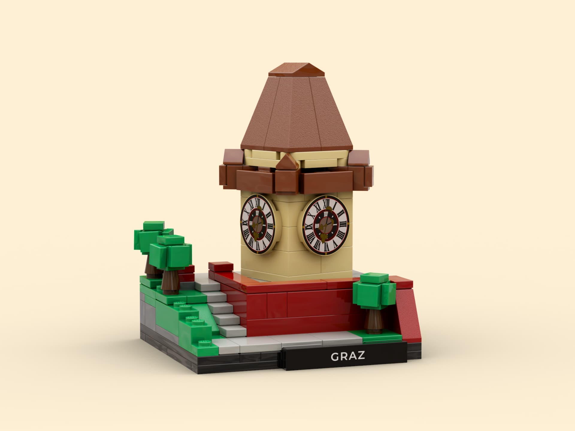 Bausteinmodell des Grazer Uhrturms